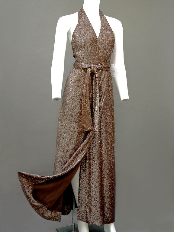 60s Geoffrey Beene Lurex Gown