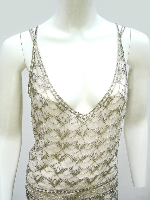90S BADGLEY MISCHKA 20'S STYLE BEADED GOWN