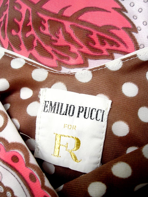 70S  Emilio Pucci Bandna Print Slip For Sale 5