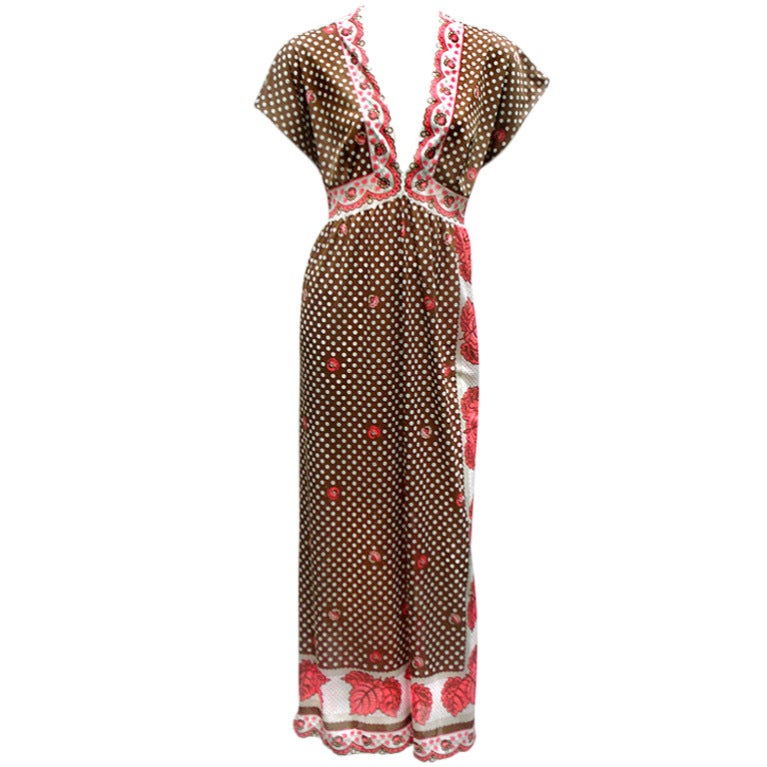 70S  Emilio Pucci Bandna Print Slip For Sale