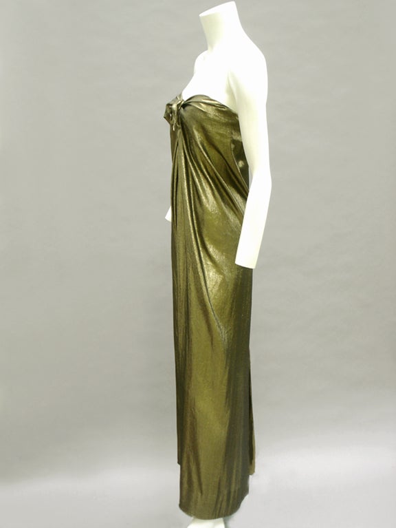 70s gold lame dress