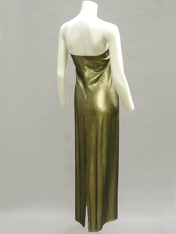 gold lame dress 70s
