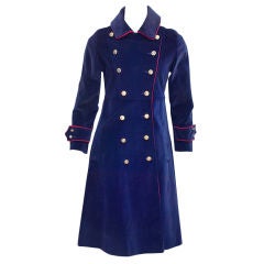 Vintage 1960s 77 Originals Blue Velvet Coat