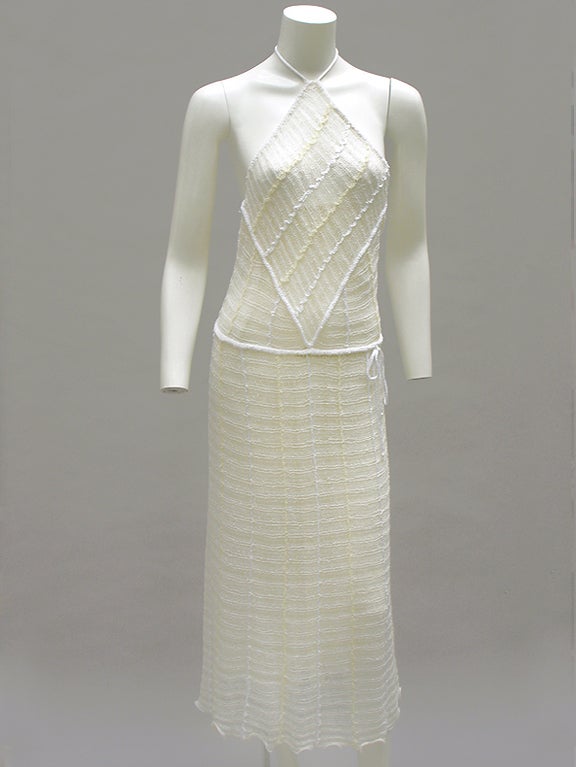 70S MARY FARRIN KNIT HALTER DRESS