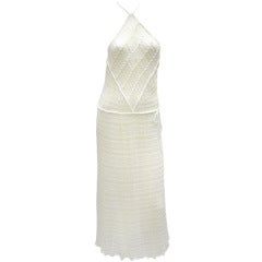 Retro 70S MARY FARRIN KNIT HALTER DRESS