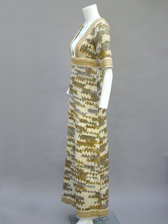 70S Jean Varon Plunging Knit Maxi Dress 3