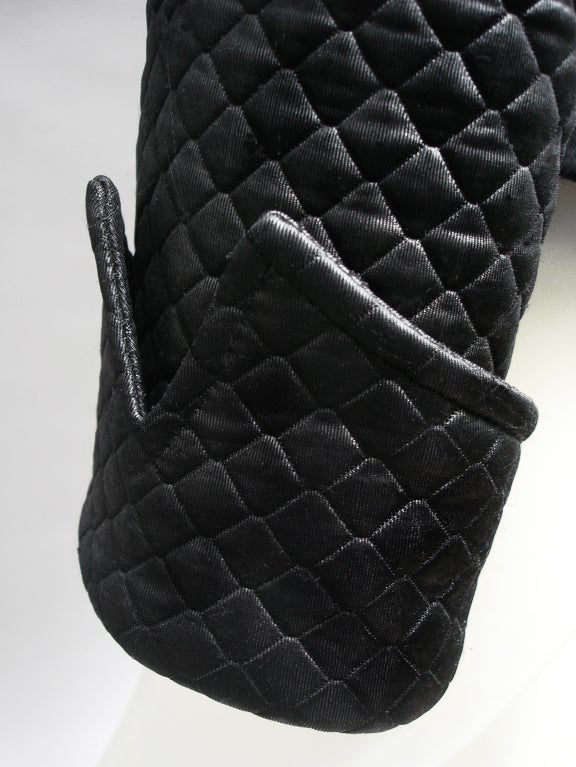 Women's 90S Gianni Versace Black Quilted Jacket For Sale