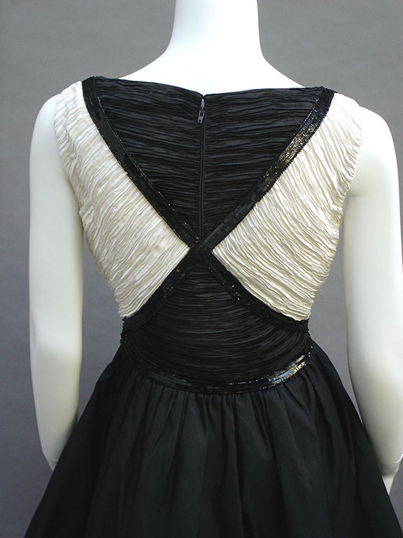 Women's 1980s Mary McFadden Black and White Bubble Dress For Sale