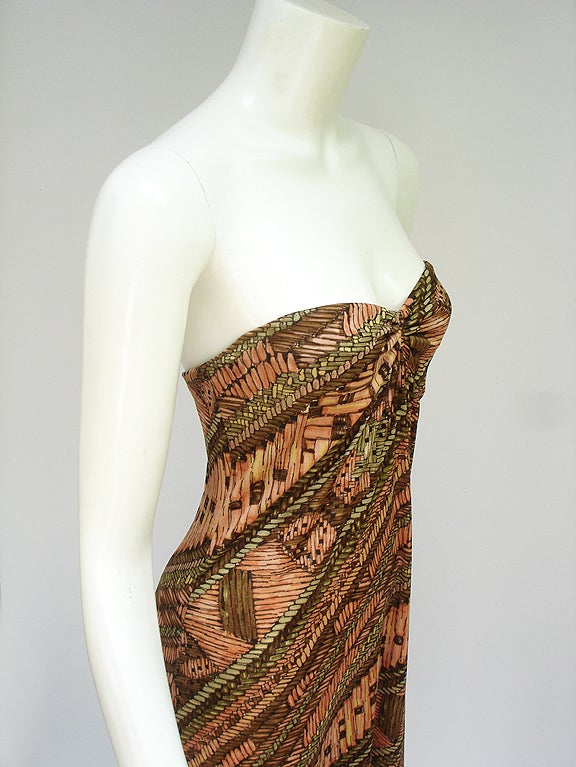 Women's 70S STRAPLESS PRINT JERSEY For Sale