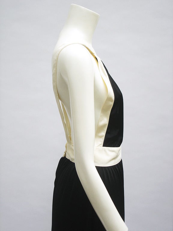 Women's 70's Bill Tice Black and Ivory For Sale