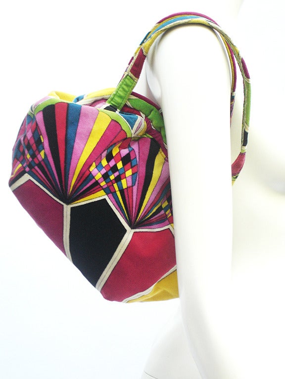 Pink 1960s Emilio Pucci Velvet Handbag For Sale