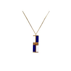 1979 Givenchy Blue and White Necklace