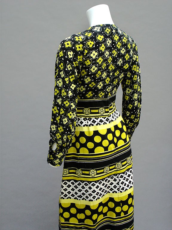 Women's 60S EMANUEL UNGARO POP ART PRINT MAXI DRESS