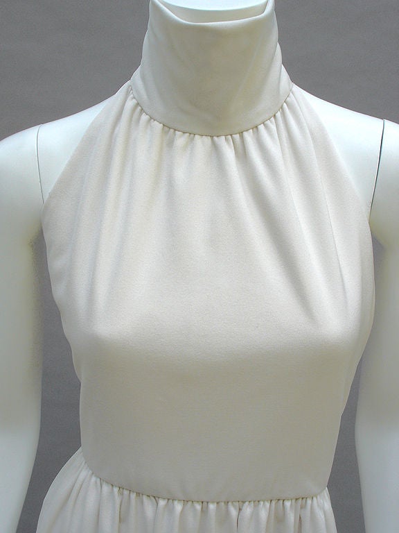 70S GEOFFREY BEENE HIGH NECK AND LOW BACK COCKTAIL DRESS