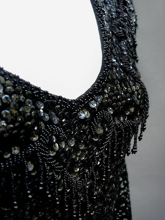 70S GIORGIO SANT'ANGELO NOIR SEQUIN PULLOVER For Sale 1