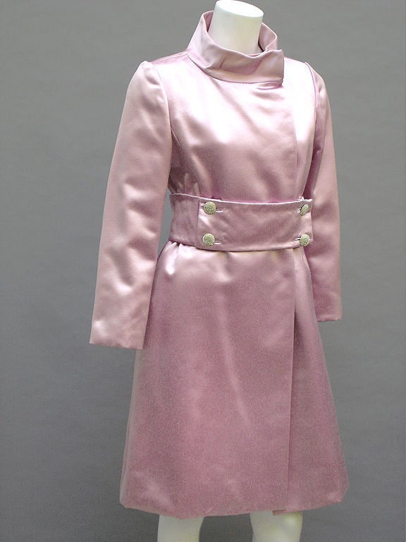 60S CALVIN KLEIN--SUGAR PINK SATIN COAT