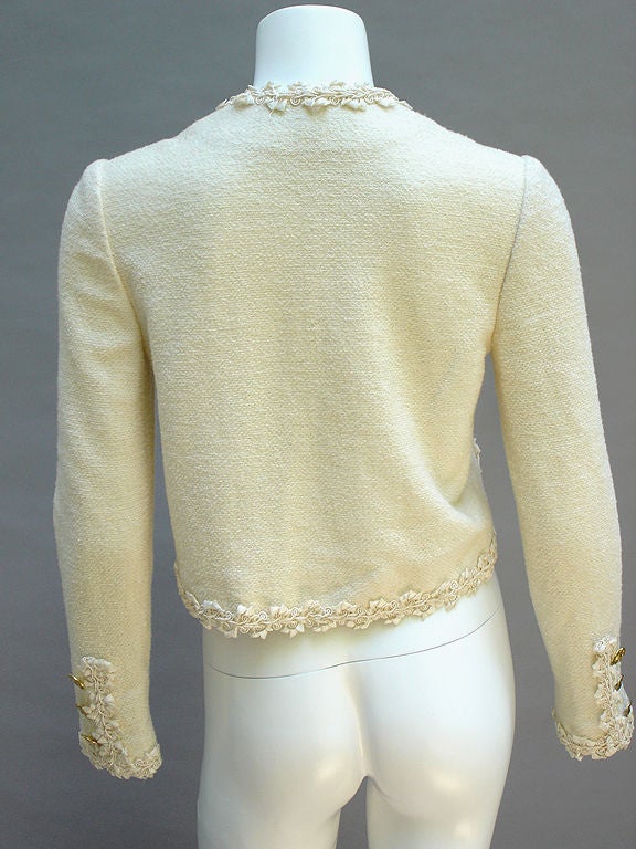 70S ADOLFO CREAM WOOL JACKET WITH GOLD BUTTONS 1