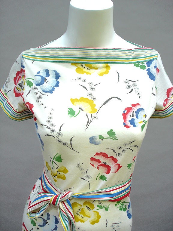 70S ODETTE BARSA FOR I. MAGNIN RAINBOW & FLOWERS MINI