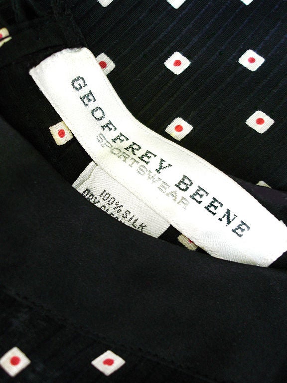 80s Geoffrey Beene Silk Trompe l'Oeil Bow Tie Blouse For Sale 2