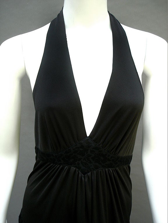 Black 70s Radley Tiered Noir Maxi Gown For Sale