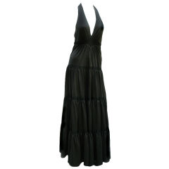 Vintage 70s Radley Tiered Noir Maxi Gown