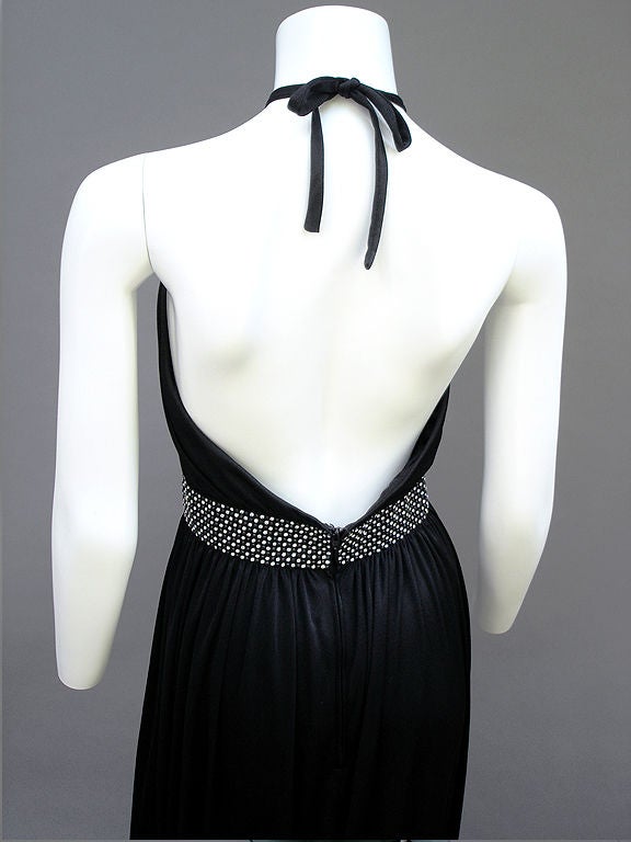 Estevez 70s Noir Jersey Gown For Sale 1