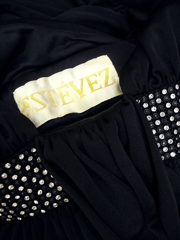 Estevez 70s Noir Jersey Gown For Sale 3