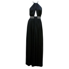 Vintage Estevez 70s Noir Jersey Gown