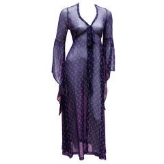 60S LEE BENDER AT BUS STOP  ETHEREAL PURPLE DRESS