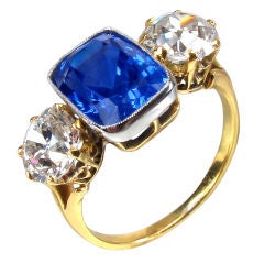 Kashmir Sapphire Diamond Engagement Ring