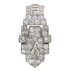 CARTIER LONDON Documented Art Deco Diamond Clip