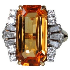 Natural Topaz Diamond Ring