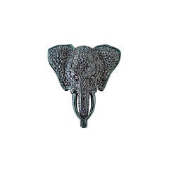 NIB VALENTINO BLACK PAVE CRYSTAL ELEPHANT PIN