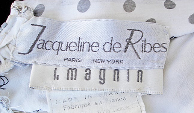 Divine Jacqueline de Ribes Parisian Polkadot Silk Evening Dress 1