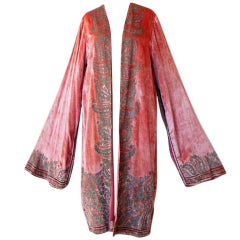 BABANI ORIENTALIST PANNE VELVET & LAME EVENING COAT
