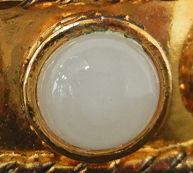 Women's Chanel Baroque Moonstone Cabochon Glass Cuff Bracelet