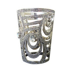 VALENTINO ART DECO INSPIRED LARGE JEWELED CUFF BRACELET