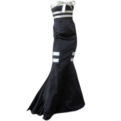 Valentino Strapless Black & White Satin "red carpet" Gown New