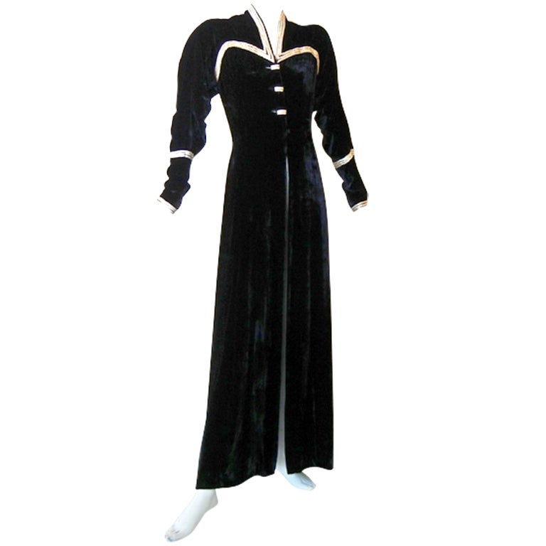 RARE JACQUES HEIM HAUTE COUTURE NUMBERED 1930'S EVENING COAT