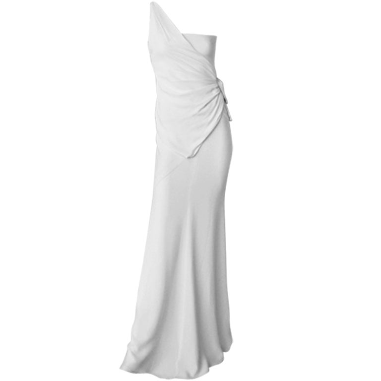 VALENTINO 1 SHOULDER GRECIAN DRAPE GOWN at 1stdibs