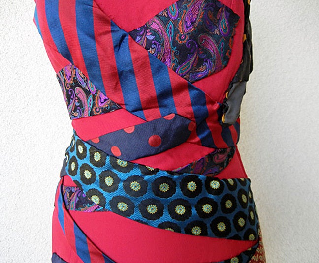 Franco Moschino Couture 80's Silk Tie Dress For Sale at 1stDibs ...