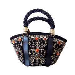 BOHO CHIC OSCAR DE LA RENTA JEWELED HANDBAG