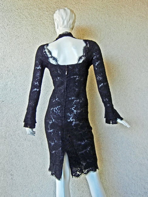 Women's Devilishly Decadent Tom Ford YSL Black Chantilly Lace Evening Dress