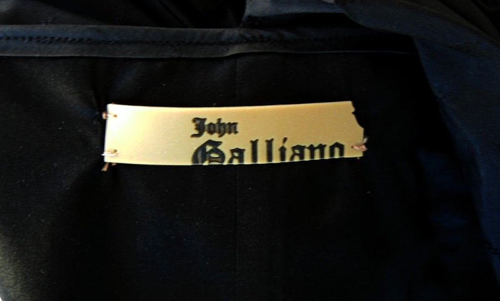 Black John Galliano Hi Fashion Sculptural Evening Dress For Sale