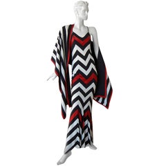 Vintage Christian Dior Chevron Pattern Evening Ensemble Inspired by 1950 Dior Collection