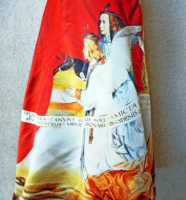 botticelli print tulle dress