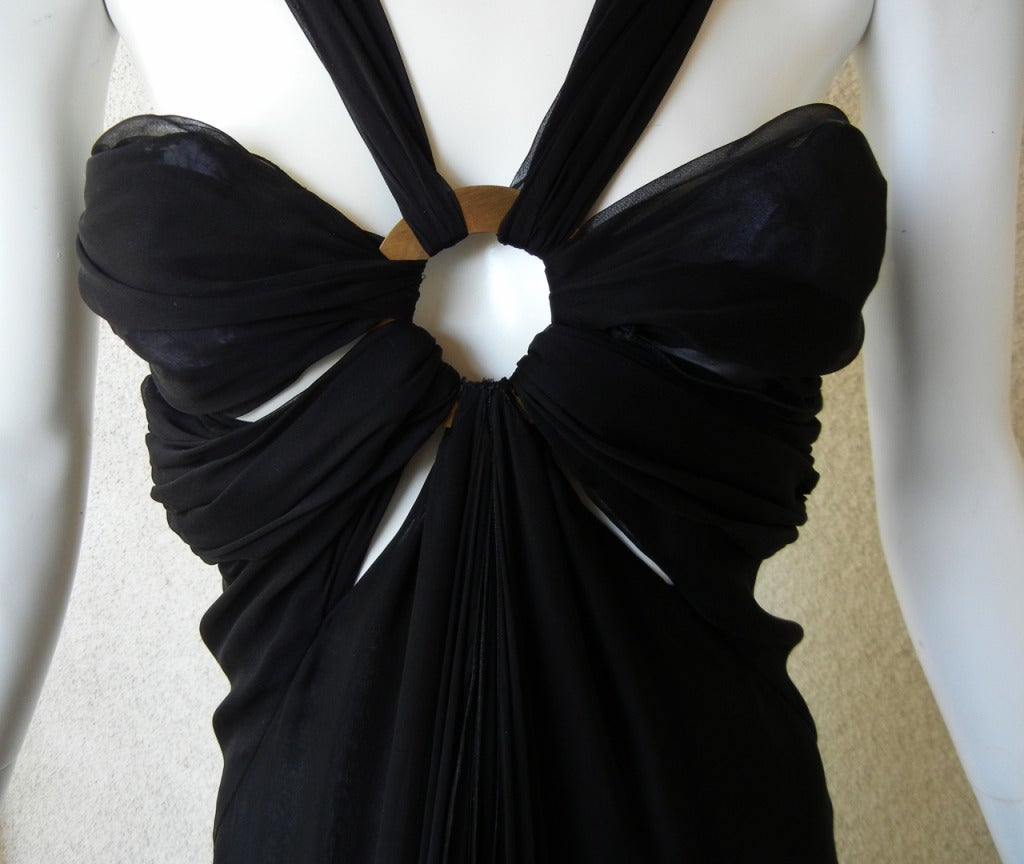 Valentino Ethereal Cut-Out Halter Silk Chiffon Gown