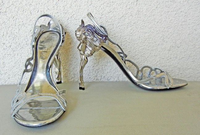 alexander mcqueen silver heels