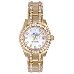 Used Rolex Ladies Masterpiece/Pearlmaster Gold Diamond Watch 80298 74948
