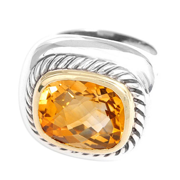 DAVID YURMAN Citrine Sterling Silver 'Albion' Collection Ring